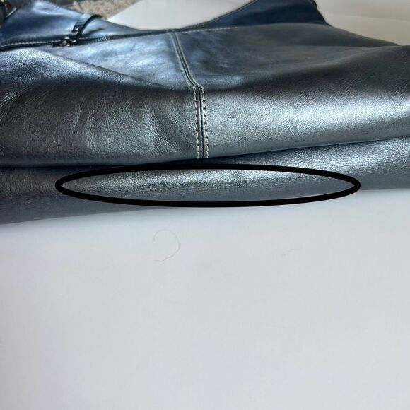 VTG Firenze Bella Marina Leather Oversized Front Pocket Hobo Shoulder Handbag - Picture 16 of 16